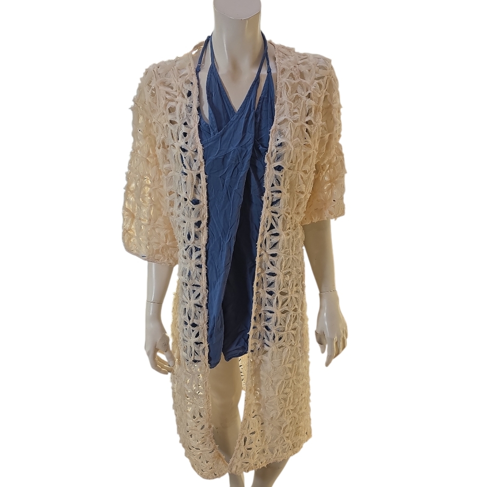 Maeve By Anthropologie Cream Lace Kimono